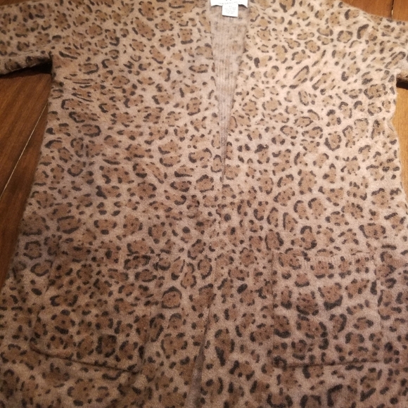 Magaschoni Leopard Print Sweater Cardigan - Picture 2 of 3